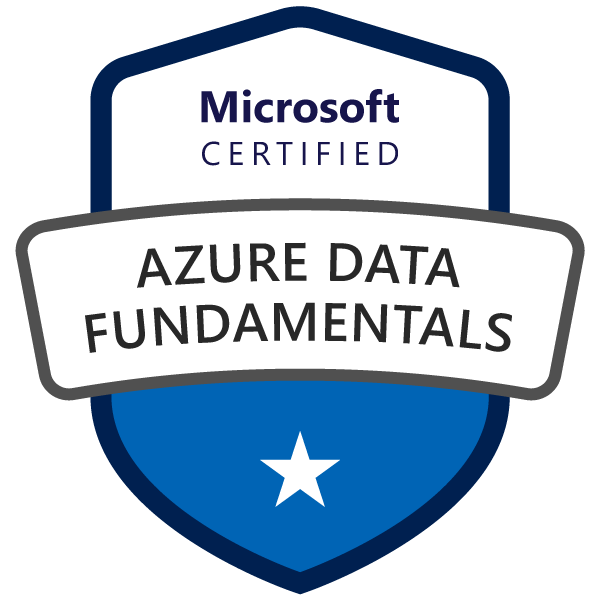 Badge oficial da certificação Microsoft Certified: Azure Data Fundamentals (DP-900) de Patrick Alexandrino